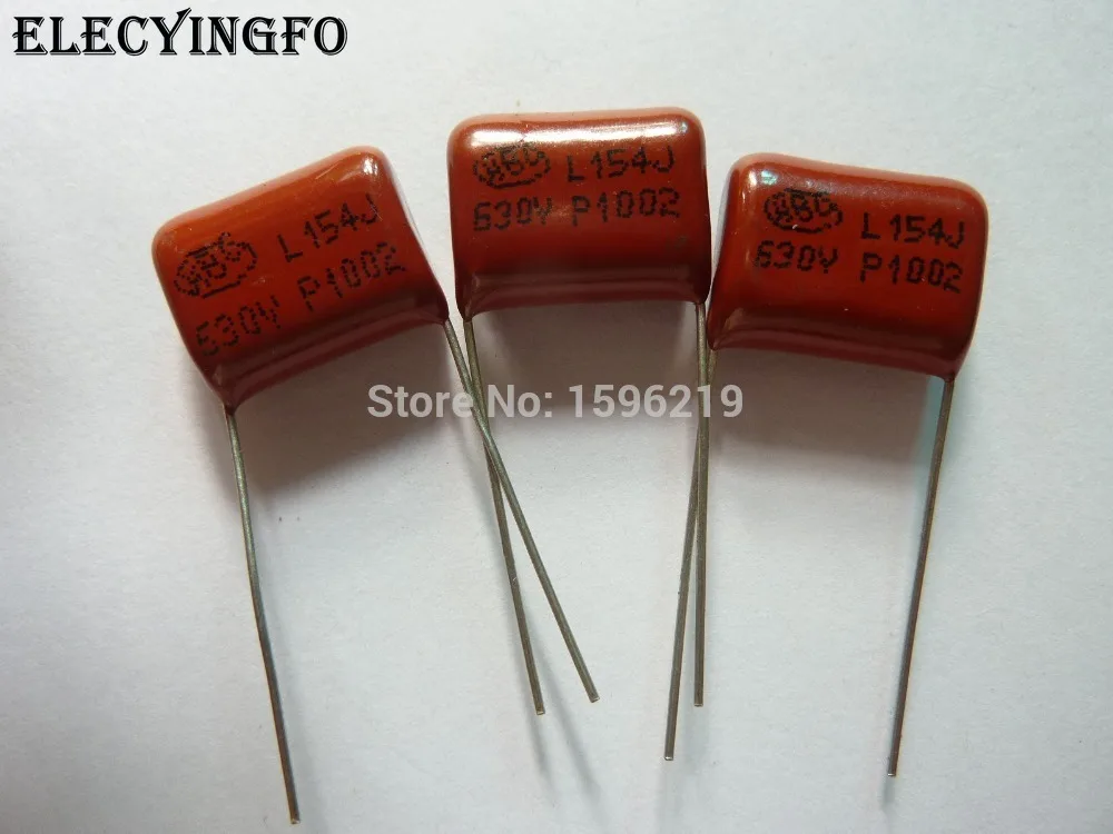 100pcs CBB 154 630V 154J CBB21 0.15uF 150nF P15 Metallized Polypropylene Film Capacitor
100pcs CBB 154 630V 154J CBB21 0.15uF 150nF P15 Metallized Polypropylene Film Capacitor