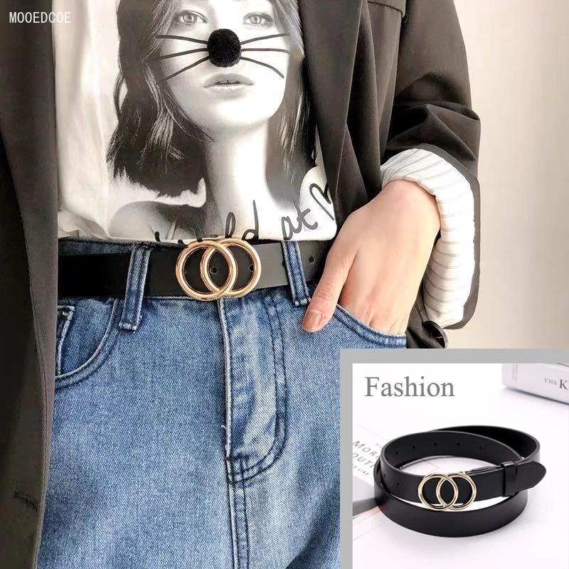 Ladies round double buckle casual belt, Jeans, Fashion, Black dress, suitable for all occasions, Metal GG buckle, 105cm, Stylist
Ladies round double buckle casual belt, Jeans, Fashion, Black dress, suitable for all occasions, Metal GG buckle, 105cm, Stylist