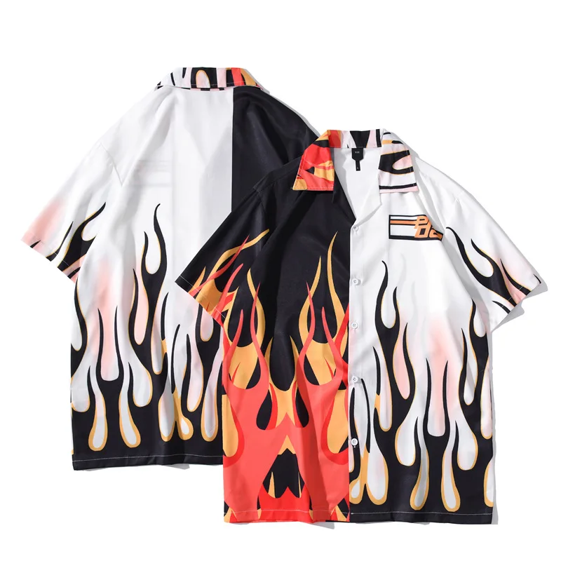 New Streetwear Print Flame Women Shirt Harajuku Short-sleeved Shirts Female Hawaiian Loose Hip-hop Casual Couple Blouses Tops
New Streetwear Print Flame Women Shirt Harajuku Short-sleeved Shirts Female Hawaiian Loose Hip-hop Casual Couple Blouses Tops