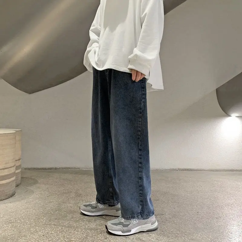 Solid Color Jeans Men's Korean Fashion Loose Casual Jeans Men's Streetwear Straight Wide-leg Denim Trousers Men's Mopping Pants
Solid Color Jeans Men's Korean Fashion Loose Casual Jeans Men's Streetwear Straight Wide-leg Denim Trousers Men's Mopping Pants