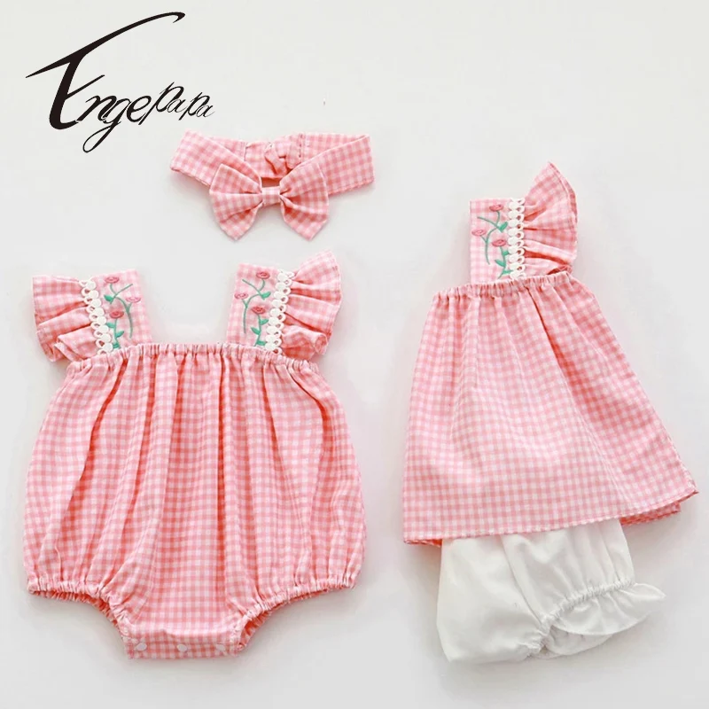 Baby Girl Summer Clothing Sister Matching Outfit Plaid Set Kid Baby Girl Sister Romper Pink Suit Matching Clothes
Baby Girl Summer Clothing Sister Matching Outfit Plaid Set Kid Baby Girl Sister Romper Pink Suit Matching Clothes
