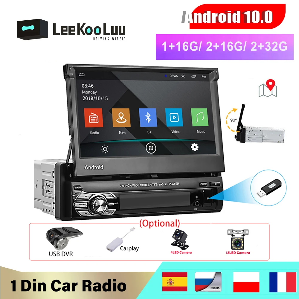 Автомобильное радио LeeKooLuu, Android 10,1, 1 Din, GPS, выдвижной сенсорный экран 7 дюймов, Wi-Fi, Авторадио 1 Din, мультимедиа, MP5, видеоплеер
Автомобильное радио LeeKooLuu, Android 10,1, 1 Din, GPS, выдвижной сенсорный экран 7 дюймов, Wi-Fi, Авторадио 1 Din, мультимедиа, MP5, видеоплеер