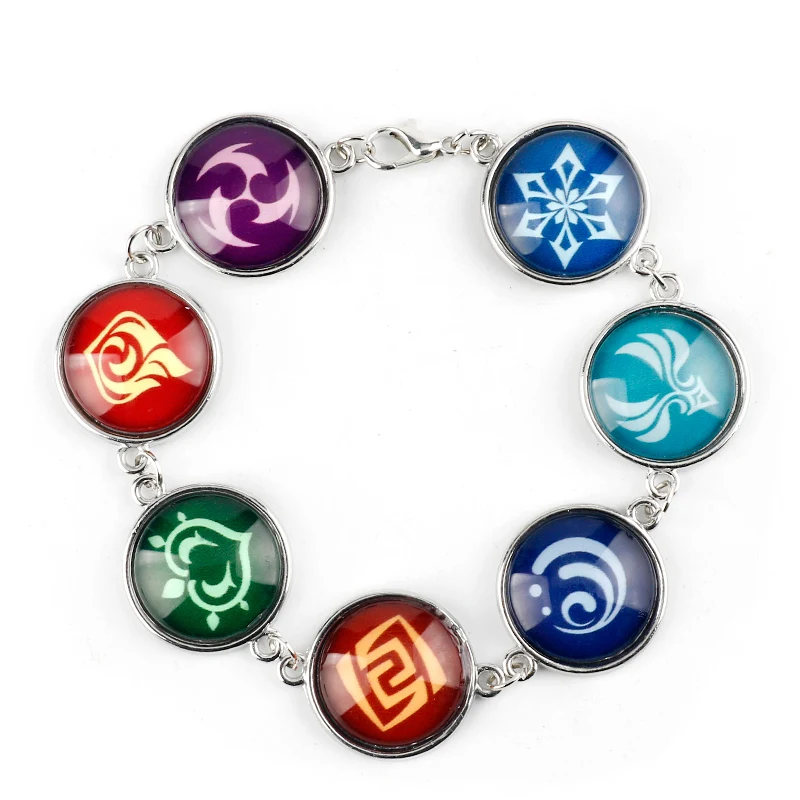 Genshin Impact Figure Bangle Women Girl Wristband Jewelry Anime Game Eye of God 7 Elements Glass Cabochon Bracelet Souvenir Gift
Genshin Impact Figure Bangle Women Girl Wristband Jewelry Anime Game Eye of God 7 Elements Glass Cabochon Bracelet Souvenir Gift