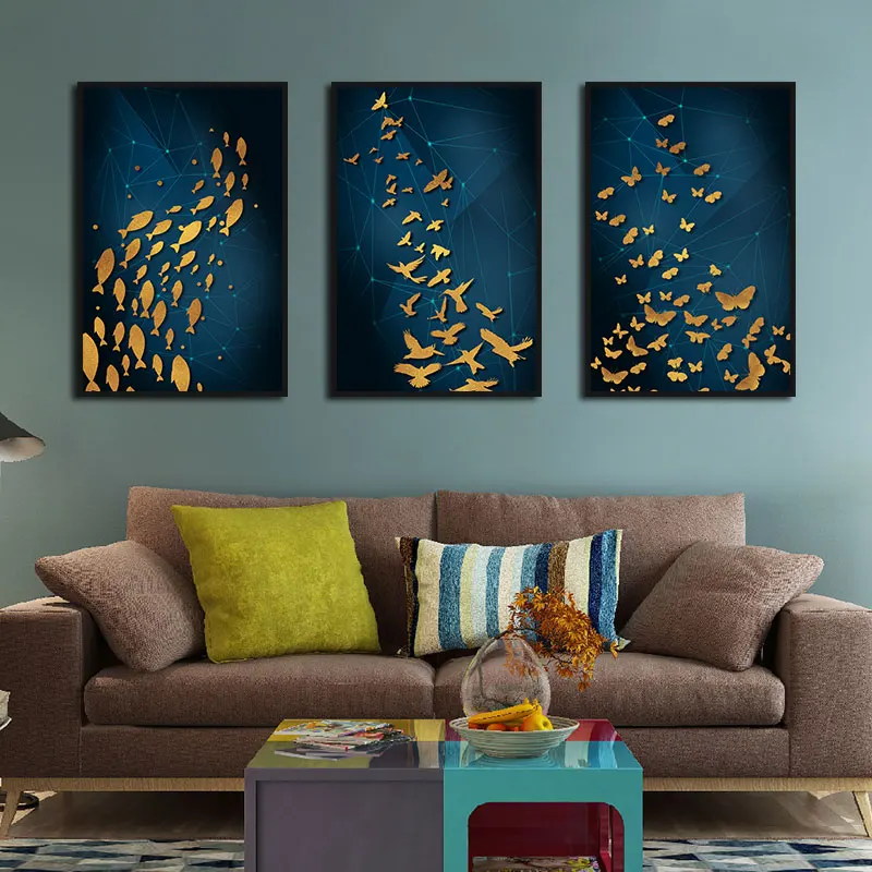 Wall Art Abstract Golden Flying Birds Butterflies Fishes Painting Canvas Posters Prints Living Room Bedroom Corridor Decoration
Wall Art Abstract Golden Flying Birds Butterflies Fishes Painting Canvas Posters Prints Living Room Bedroom Corridor Decoration