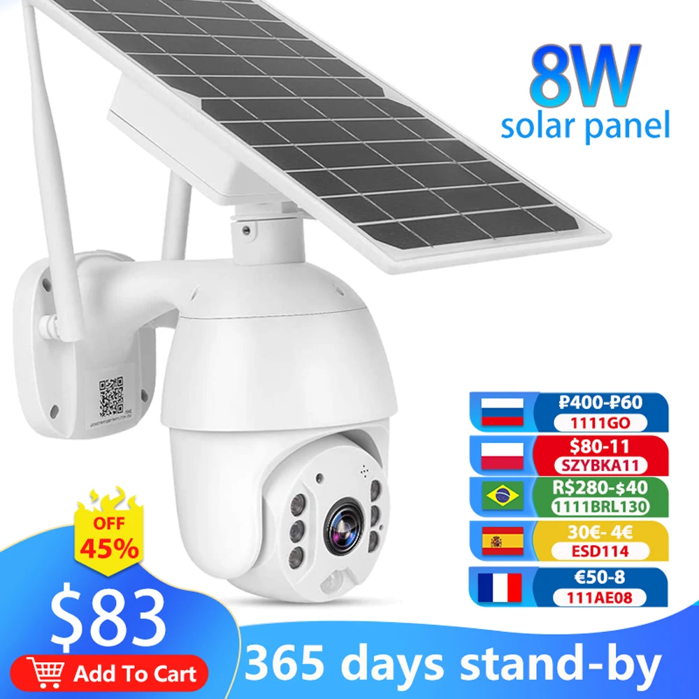 Уличная беспроводная камера видеонаблюдения на солнечной батарее с поддержкой Wi-Fi, 4G, Sim-картой, PTZ, уличная камера видеонаблюдения для умног...
Уличная беспроводная камера видеонаблюдения на солнечной батарее с поддержкой Wi-Fi, 4G, Sim-картой, PTZ, уличная камера видеонаблюдения для умног...