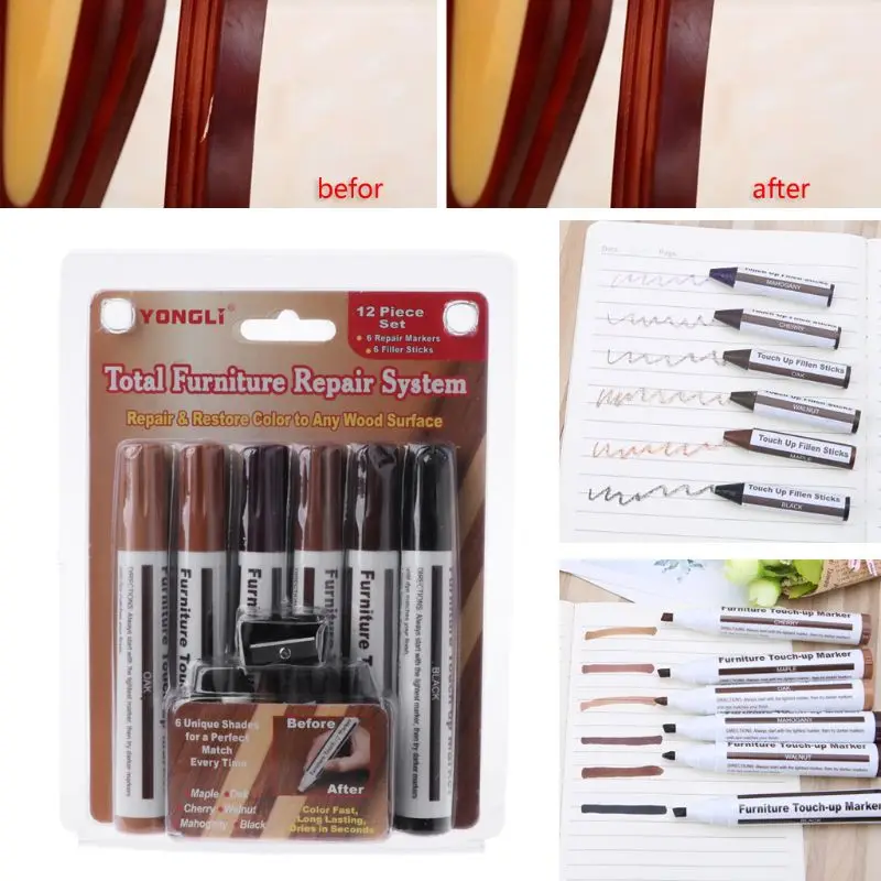 Furniture Markers Kit with Sharpener Touch Up Wax Sticks Wood Scratch Repair Markers for Hardwood Wooden Floors 13 Pcs
Furniture Markers Kit with Sharpener Touch Up Wax Sticks Wood Scratch Repair Markers for Hardwood Wooden Floors 13 Pcs
