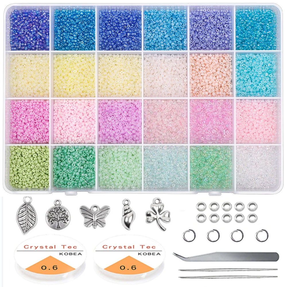 2 3 4mm Glass Seed Beads Started Kit Small Craft Beads with Tool Kit for DIY Craft Bracelet Jewelry Making Supplies
2 3 4mm Glass Seed Beads Started Kit Small Craft Beads with Tool Kit for DIY Craft Bracelet Jewelry Making Supplies