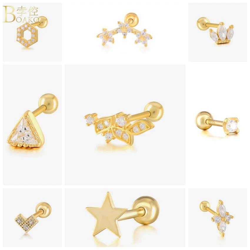 BOAKO Ohrringe 1PCS 925 Sterling Silver Earring For Women Piercing Stud Earring Pendientes Plata 925 Brincos Luxury Gold Jewelry
BOAKO Ohrringe 1PCS 925 Sterling Silver Earring For Women Piercing Stud Earring Pendientes Plata 925 Brincos Luxury Gold Jewelry