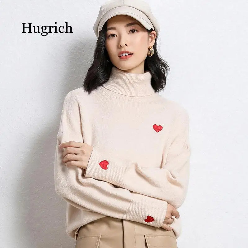 Korean Sweet Long Sleeve Turtleneck Top Pullover Harajuku Fashion Autumn Winter Sweater for Female Love Embroidery Sweater Women
Korean Sweet Long Sleeve Turtleneck Top Pullover Harajuku Fashion Autumn Winter Sweater for Female Love Embroidery Sweater Women