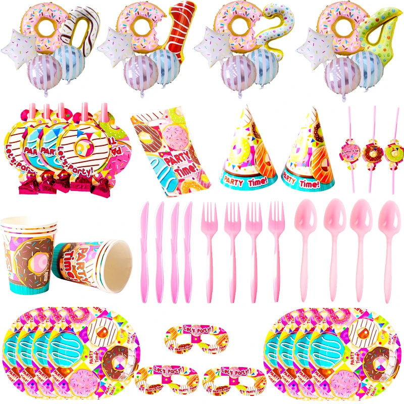 New Donuts Theme Party Disposable Tableware Birthday Party Baby Shower Wedding Decoration Supplies Plastic Plate Cup Knife Spoon
New Donuts Theme Party Disposable Tableware Birthday Party Baby Shower Wedding Decoration Supplies Plastic Plate Cup Knife Spoon