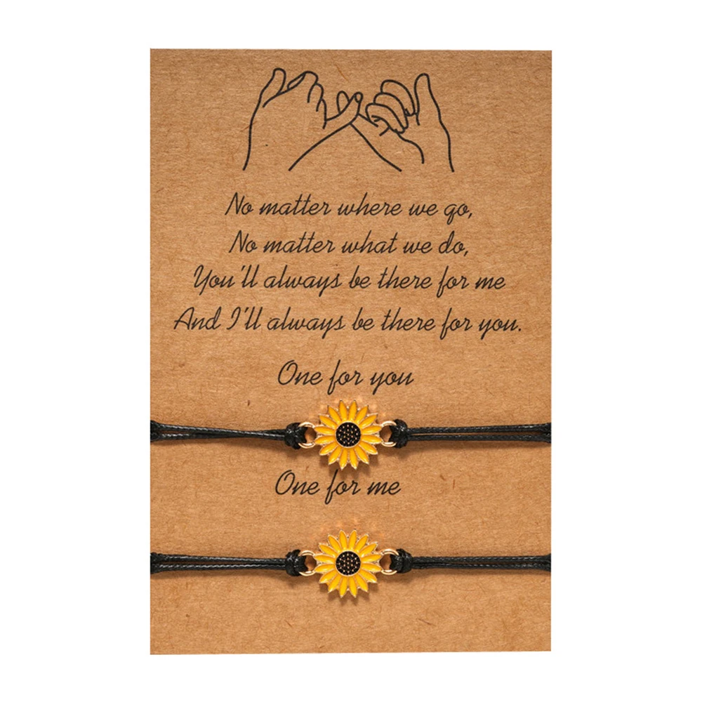 Vegan Wax Wish Card Bracelets For Women Couple Sunflower Charm Rope Bracelet with Card Christmas Gift Jewelry Daily Accessories
Vegan Wax Wish Card Bracelets For Women Couple Sunflower Charm Rope Bracelet with Card Christmas Gift Jewelry Daily Accessories