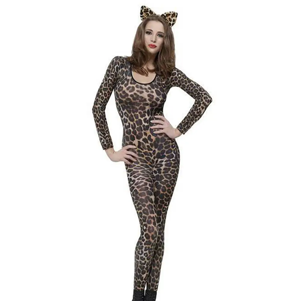 Women Animal Bodysuit Women Halloween Cosplay Sexy Leopard Tiger Catsuit Costumes Parties Performance Costumes With Headband
Women Animal Bodysuit Women Halloween Cosplay Sexy Leopard Tiger Catsuit Costumes Parties Performance Costumes With Headband