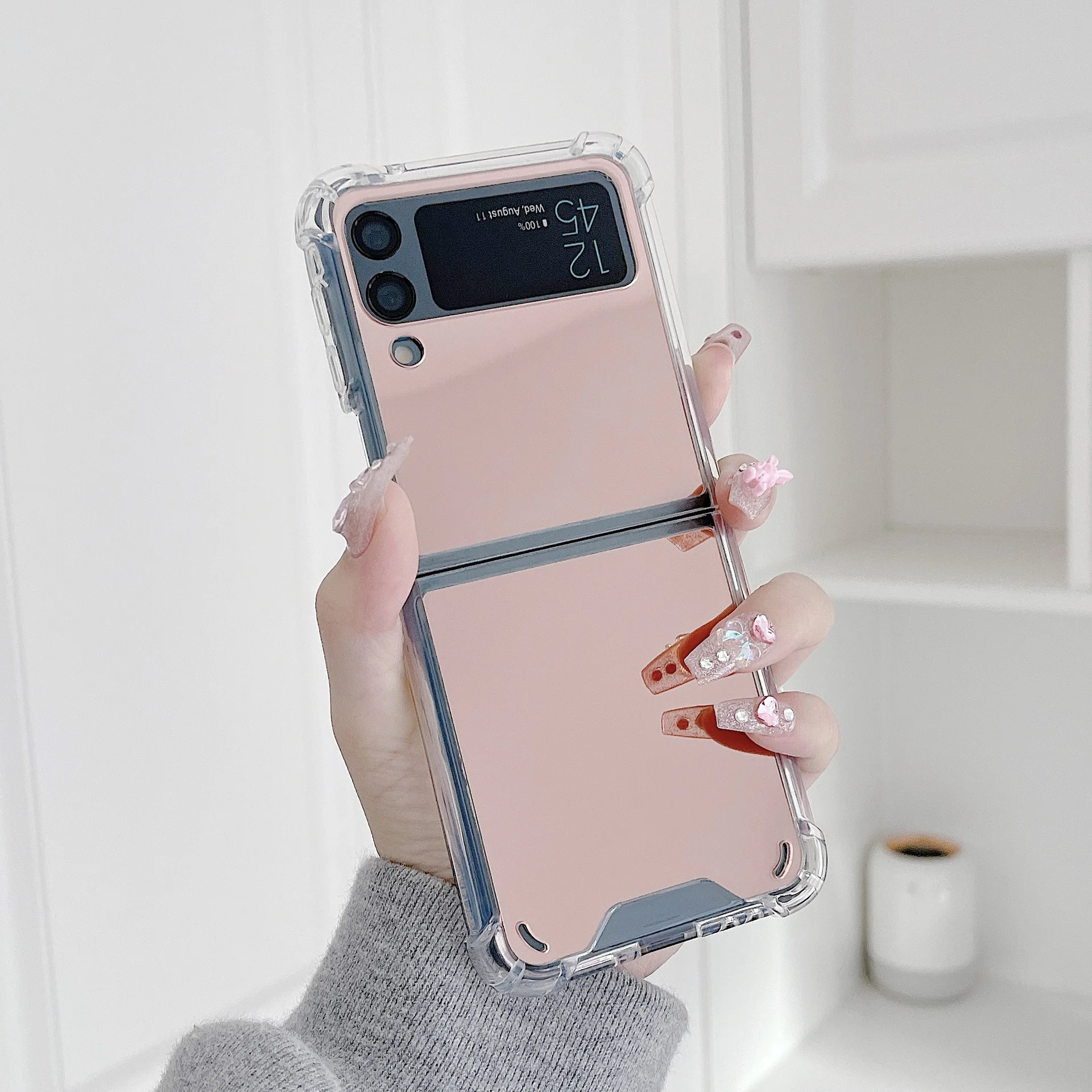 Luxury Case for Samsung Galaxy Z Flip 3 5G Pink Korea Fashion Mirror Fold Full Shockproof Protection Anti-knock For Z Flip 3
Luxury Case for Samsung Galaxy Z Flip 3 5G Pink Korea Fashion Mirror Fold Full Shockproof Protection Anti-knock For Z Flip 3
