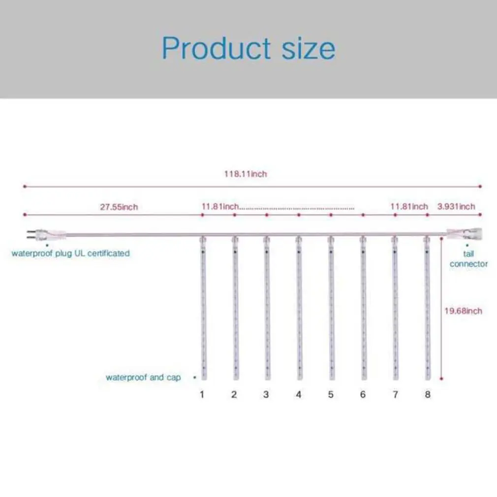 New Hot 8 PCS 50cm LED Meteor Shower Light Garland Holiday Lights Waterproof Christmas Fairy Lights For Street Decor 
New Hot 8 PCS 50cm LED Meteor Shower Light Garland Holiday Lights Waterproof Christmas Fairy Lights For Street Decor