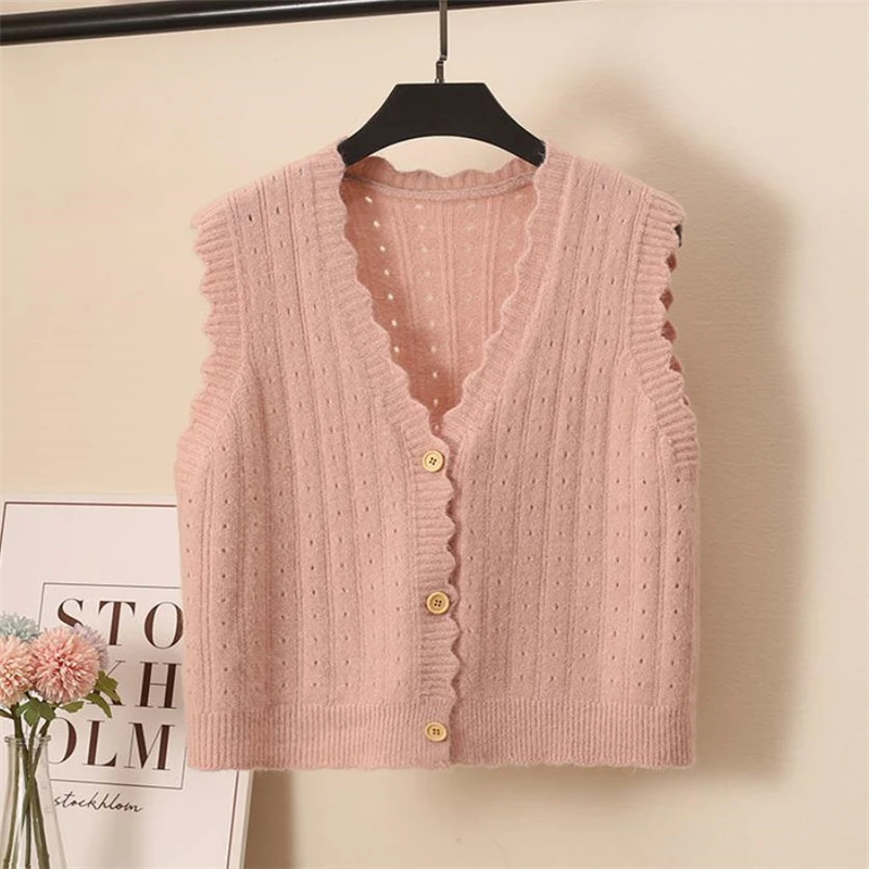 Knitted Sweater Vest Women Sleeveless V-neck Spring Autumn Sweet Loose Wild Fashion Knitwear Women's Tops Chalecos Para Mujer
Knitted Sweater Vest Women Sleeveless V-neck Spring Autumn Sweet Loose Wild Fashion Knitwear Women's Tops Chalecos Para Mujer