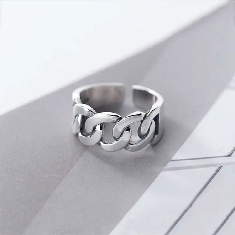 PONYKISS 100% 925 Sterling Silver wide chain opening adjustable trendy Ring for unisex fine jewelry Accessory Party Gift
PONYKISS 100% 925 Sterling Silver wide chain opening adjustable trendy Ring for unisex fine jewelry Accessory Party Gift