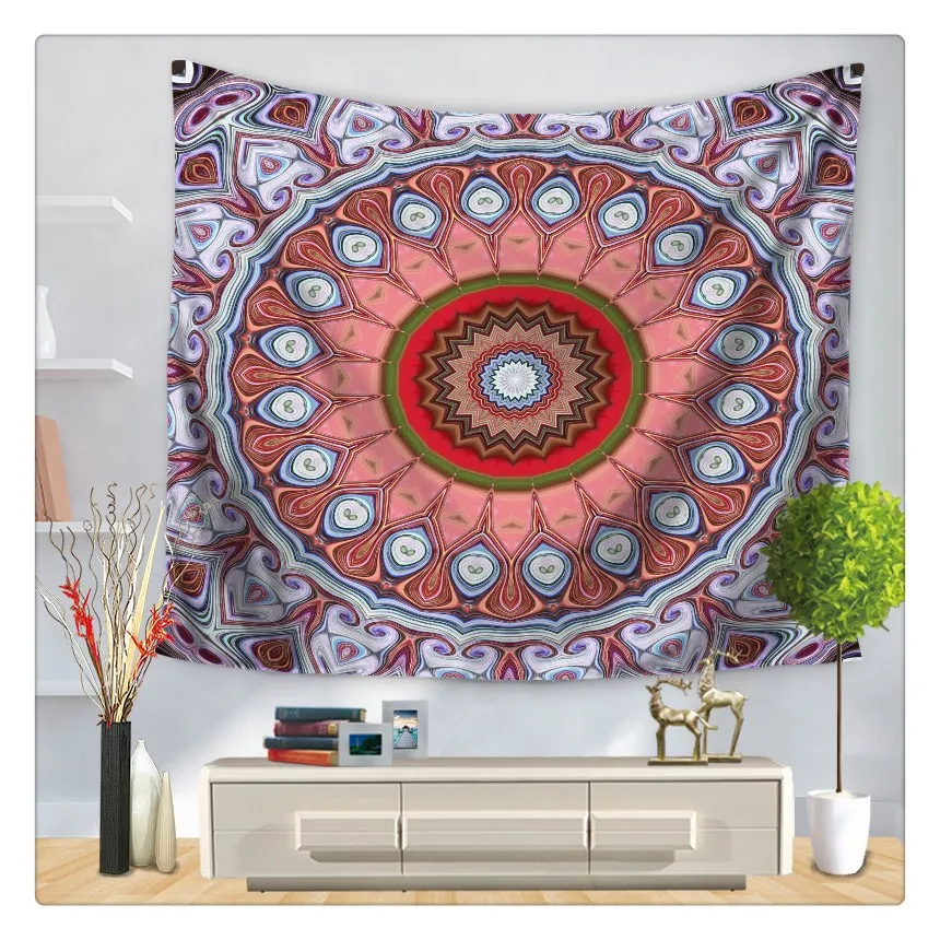 Lychee МАНДАЛА ГОБЕЛЕН Boho Psychedelic настенный художественный ковер Богемный Хиппи