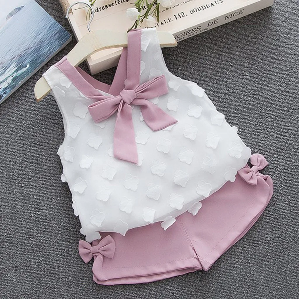 Girls Clothes Set Baby Kids Baby Girls Outfits Summer Clothes Bowknot T-shirt Vest+Shorts Set Kids Clothes Children Clothing
Girls Clothes Set Baby Kids Baby Girls Outfits Summer Clothes Bowknot T-shirt Vest+Shorts Set Kids Clothes Children Clothing