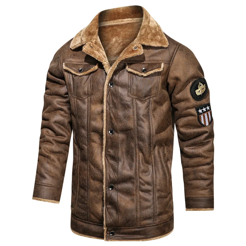 Men's Winter Casual Bussiness Long Warm Fleece PU Leather Jacket Male Outwear Thick Coats Motor Vintage Faux Leather Jackets
Men's Winter Casual Bussiness Long Warm Fleece PU Leather Jacket Male Outwear Thick Coats Motor Vintage Faux Leather Jackets