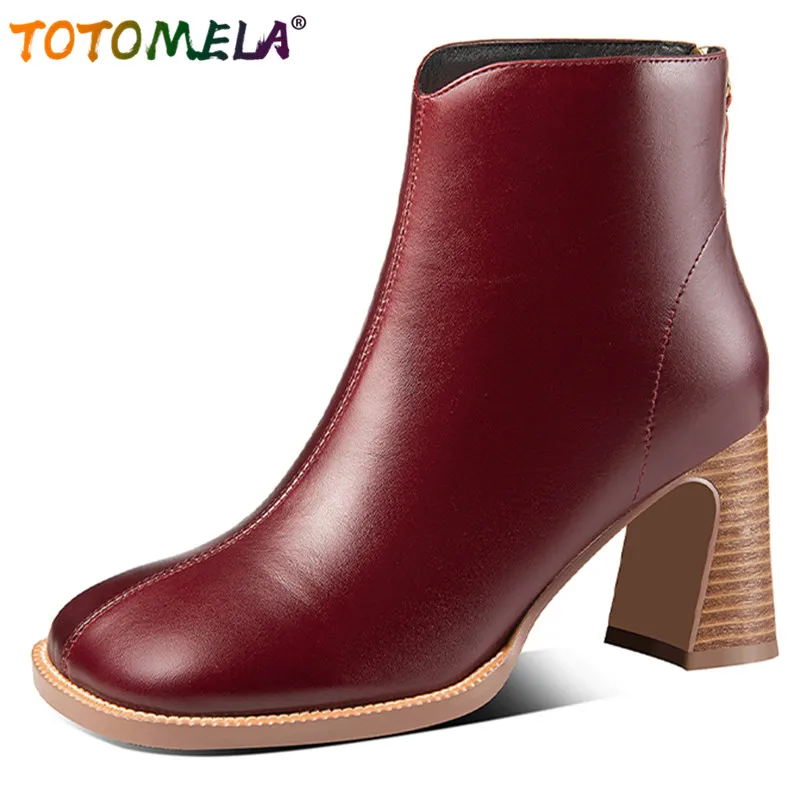 TOTOMELA New Arrive Hot Sale Ankle Boots With Fur Fashion Genuine Leather Boots Comfortable Hand Made Retro Women Winter Boots 
TOTOMELA New Arrive Hot Sale Ankle Boots With Fur Fashion Genuine Leather Boots Comfortable Hand Made Retro Women Winter Boots