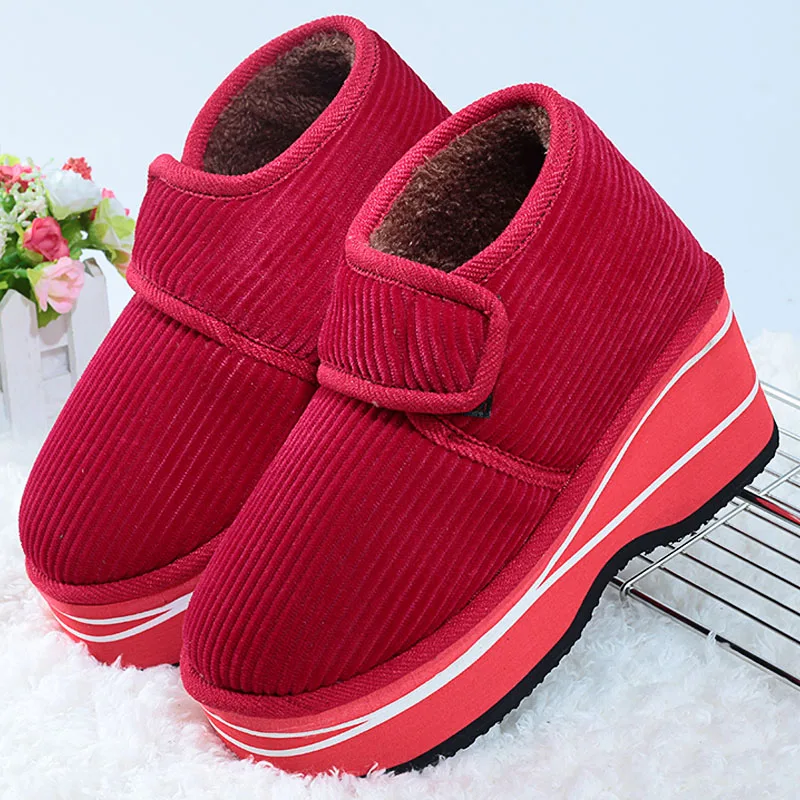 New winter high-heeled cotton slippers fashion women's increased anti-skid plus velvet warm home shoes large size 34-45
New winter high-heeled cotton slippers fashion women's increased anti-skid plus velvet warm home shoes large size 34-45