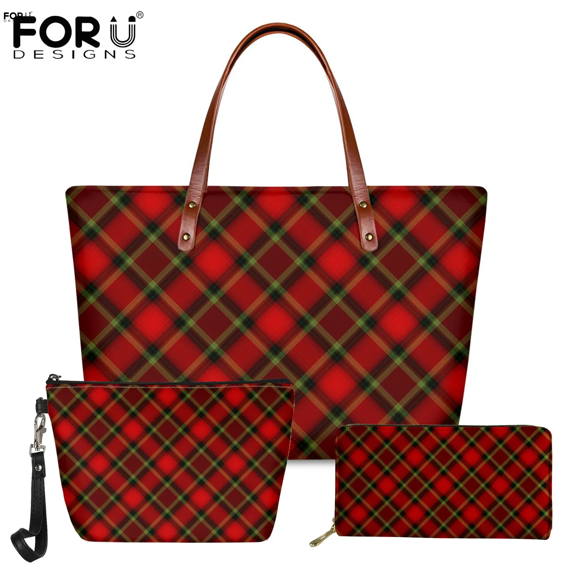 FORUDESIGNS Ретро Красная клетчатая ручная сумка и кошелек косметички набор из 3 шт. для женщин Роскошные сумки-тоуты женская сумка-мессенджер
FORUDESIGNS Ретро Красная клетчатая ручная сумка и кошелек косметички набор из 3 шт. для женщин Роскошные сумки-тоуты женская сумка-мессенджер
