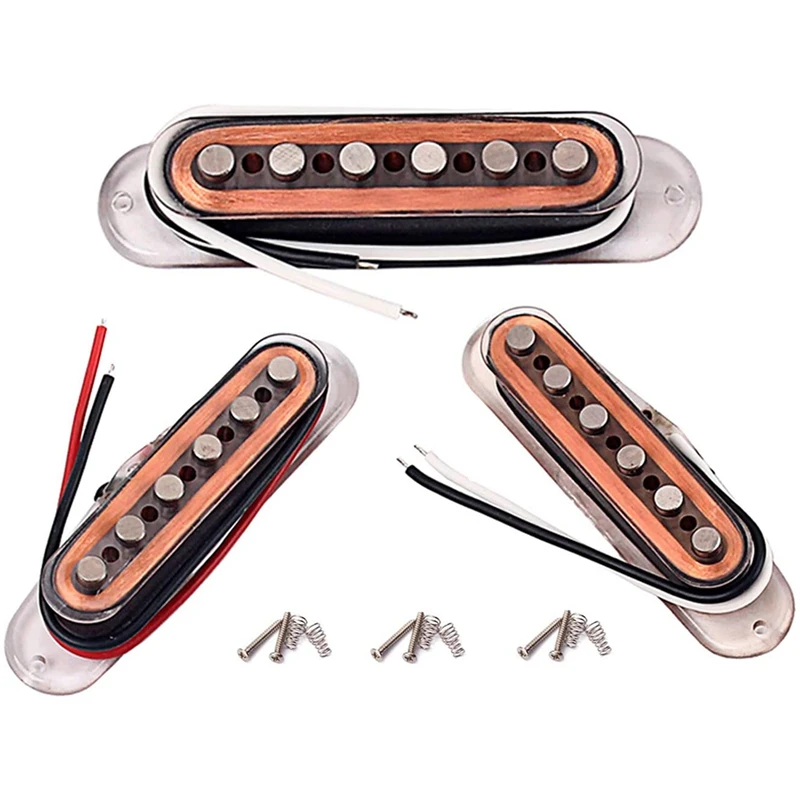 Strat Style Electric Guitar Pickup Set, Single Coil Pickups Loaded High-Output Alnico V Magnet Pole Pieces
Strat Style Electric Guitar Pickup Set, Single Coil Pickups Loaded High-Output Alnico V Magnet Pole Pieces