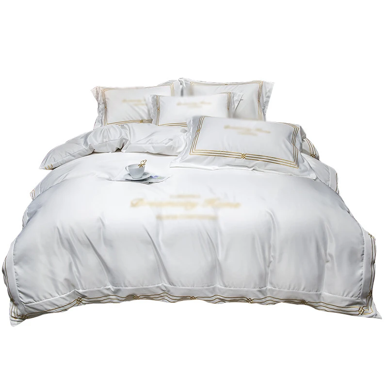 Thin Comforter Summer Ice Silk 4-Piece European Style Air Conditioner with Cool Quilt Cover Smooth Sheet Bed Hat 
Thin Comforter Summer Ice Silk 4-Piece European Style Air Conditioner with Cool Quilt Cover Smooth Sheet Bed Hat