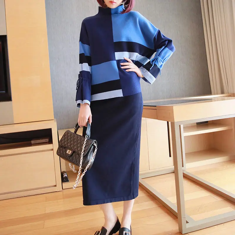 Fashion Sweater Suit Skirt Female Knitted 2020 Autumn and Winter New Turtleneck Oversize Women Pullover Skirt Two-piece Set f205
Fashion Sweater Suit Skirt Female Knitted 2020 Autumn and Winter New Turtleneck Oversize Women Pullover Skirt Two-piece Set f205