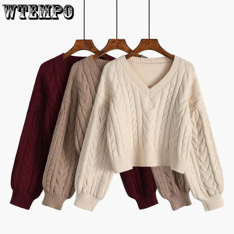 V-neck Knitted Sweater Women Pullovers Women Winter Loose Short Sweaters Streetwear Long Sleeve Tops Clothing
V-neck Knitted Sweater Women Pullovers Women Winter Loose Short Sweaters Streetwear Long Sleeve Tops Clothing