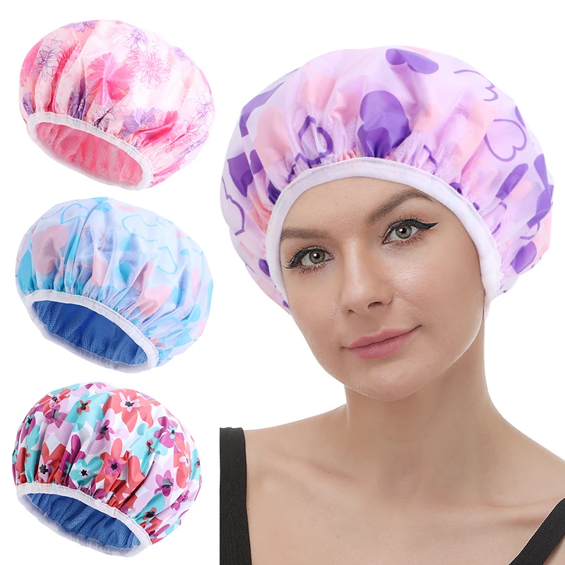 Thick Shower Cap Waterproof Bath Hat Elastic Double Layer Terry Lined Headcover Women Dry Hair Bathroom Hat Bathroom Accessories
Thick Shower Cap Waterproof Bath Hat Elastic Double Layer Terry Lined Headcover Women Dry Hair Bathroom Hat Bathroom Accessories