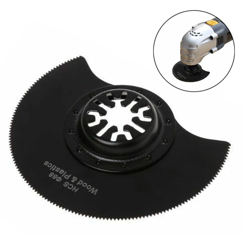 88mm Semi-Circular Multi-Function Saw Blade HCS Multi-Cutter Cutting Oscillating Tool Accessory For Woodworking Metal Cutting
88mm Semi-Circular Multi-Function Saw Blade HCS Multi-Cutter Cutting Oscillating Tool Accessory For Woodworking Metal Cutting