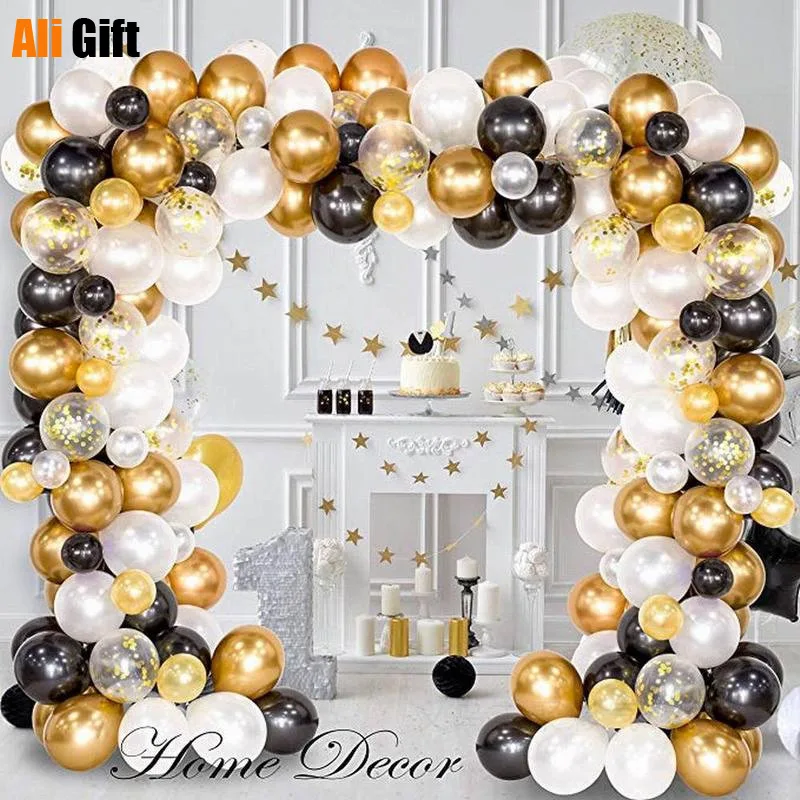 120 шт., чёрные, белые, золотые воздушные шары
120 шт., чёрные, белые, золотые воздушные шары