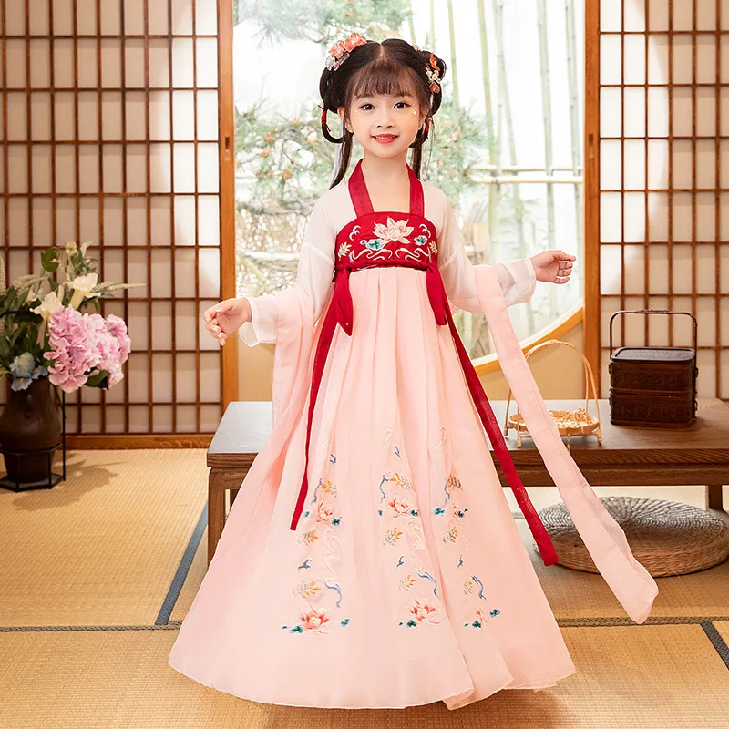Children Cosplay Kids Tang Suit Princess Dress Skirt Hanfu Oriental Chinese Style Retro Pink Floral Embroidery Hanfu
Children Cosplay Kids Tang Suit Princess Dress Skirt Hanfu Oriental Chinese Style Retro Pink Floral Embroidery Hanfu