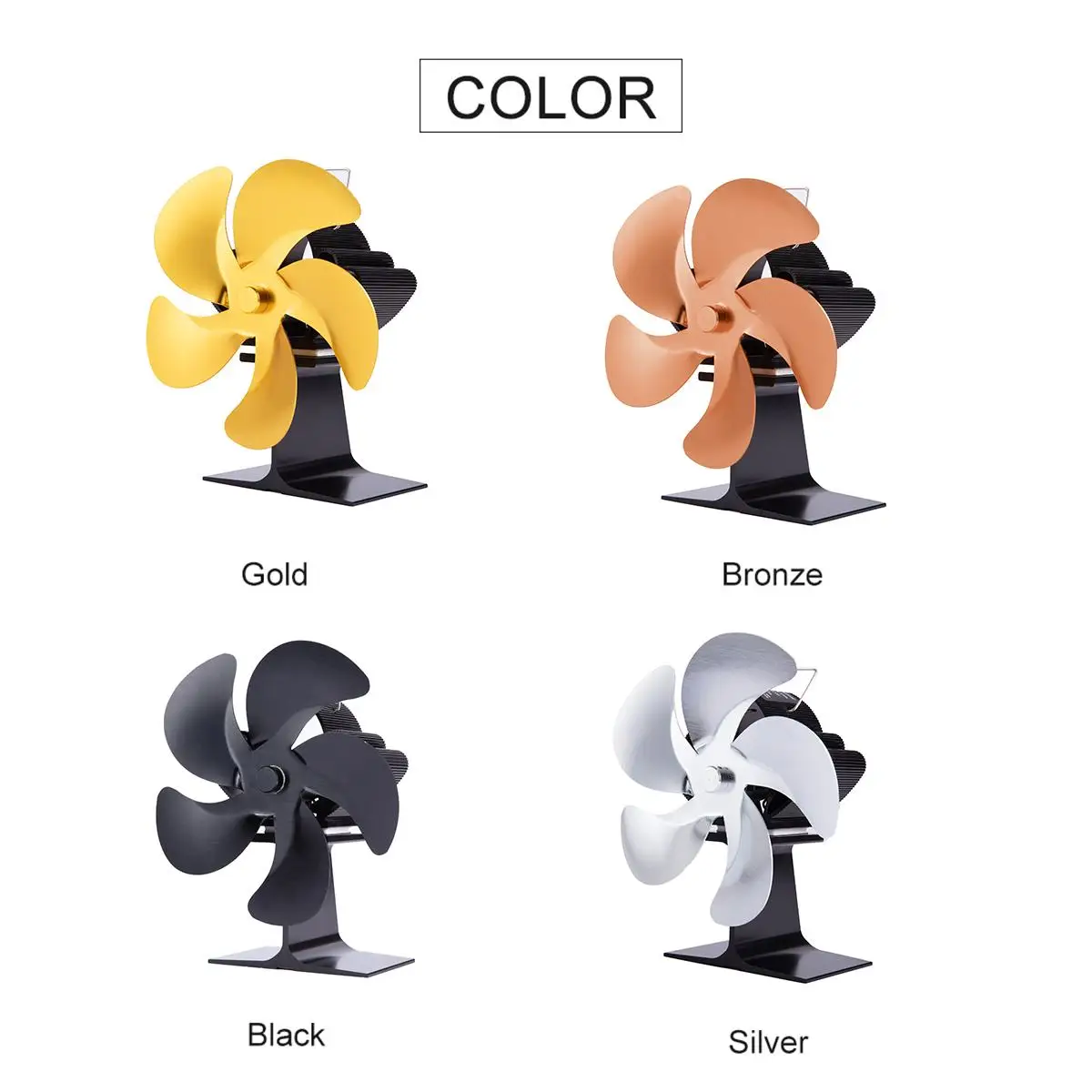 Self-Powered 5 Blades Heat Powered Stove Fan Log Wood Burner Ecofan Quiet Black Home Fireplace Fan Efficient Heat Distribution
Self-Powered 5 Blades Heat Powered Stove Fan Log Wood Burner Ecofan Quiet Black Home Fireplace Fan Efficient Heat Distribution