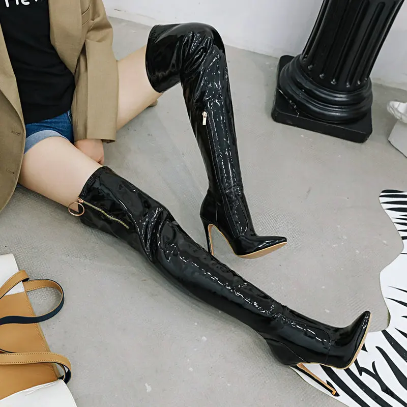 Красивые женские осенне-зимние сапоги выше колена, привлекательные сапоги на очень высоком каблуке, модные облегающие сапоги на молнии, жен...
Красивые женские осенне-зимние сапоги выше колена, привлекательные сапоги на очень высоком каблуке, модные облегающие сапоги на молнии, жен...