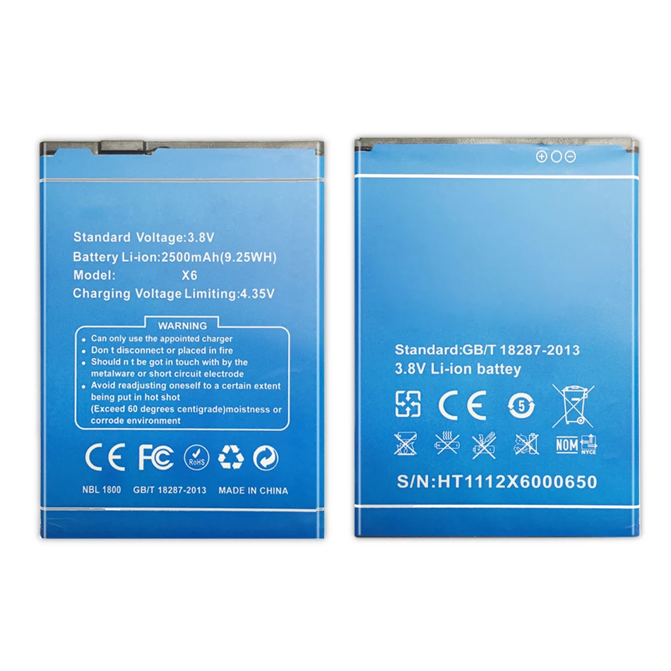 Mobile Phone Battery For Doogee X6 / X6 Pro 3000mAh
Mobile Phone Battery For Doogee X6 / X6 Pro 3000mAh