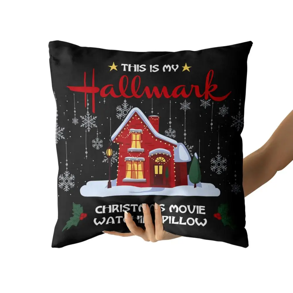 Merry Christmas house Cotton Canvas custom pillow custom covers Throw Pillow Pillow Covers personalized gifts