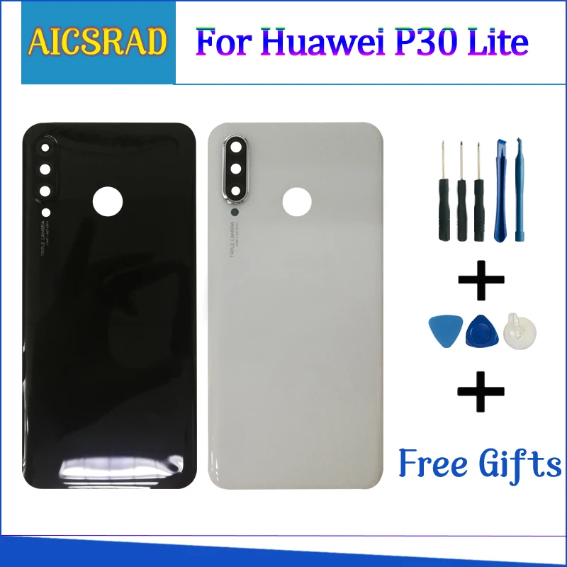 Заднее стекло для Huawei P30 Lite крышка аккумулятора задняя корпуса с объективом
