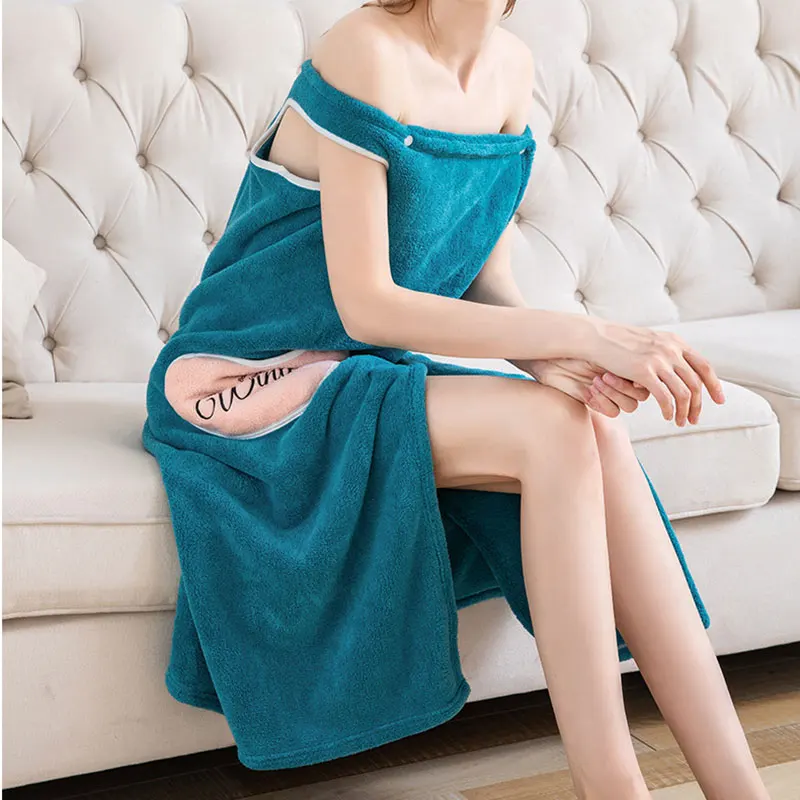 Women Coral Velvet Thickened Bathrobe Super Absorbent Lovely Adult Sling Home Bath Skirt Pajamas New Hot Selling
Women Coral Velvet Thickened Bathrobe Super Absorbent Lovely Adult Sling Home Bath Skirt Pajamas New Hot Selling