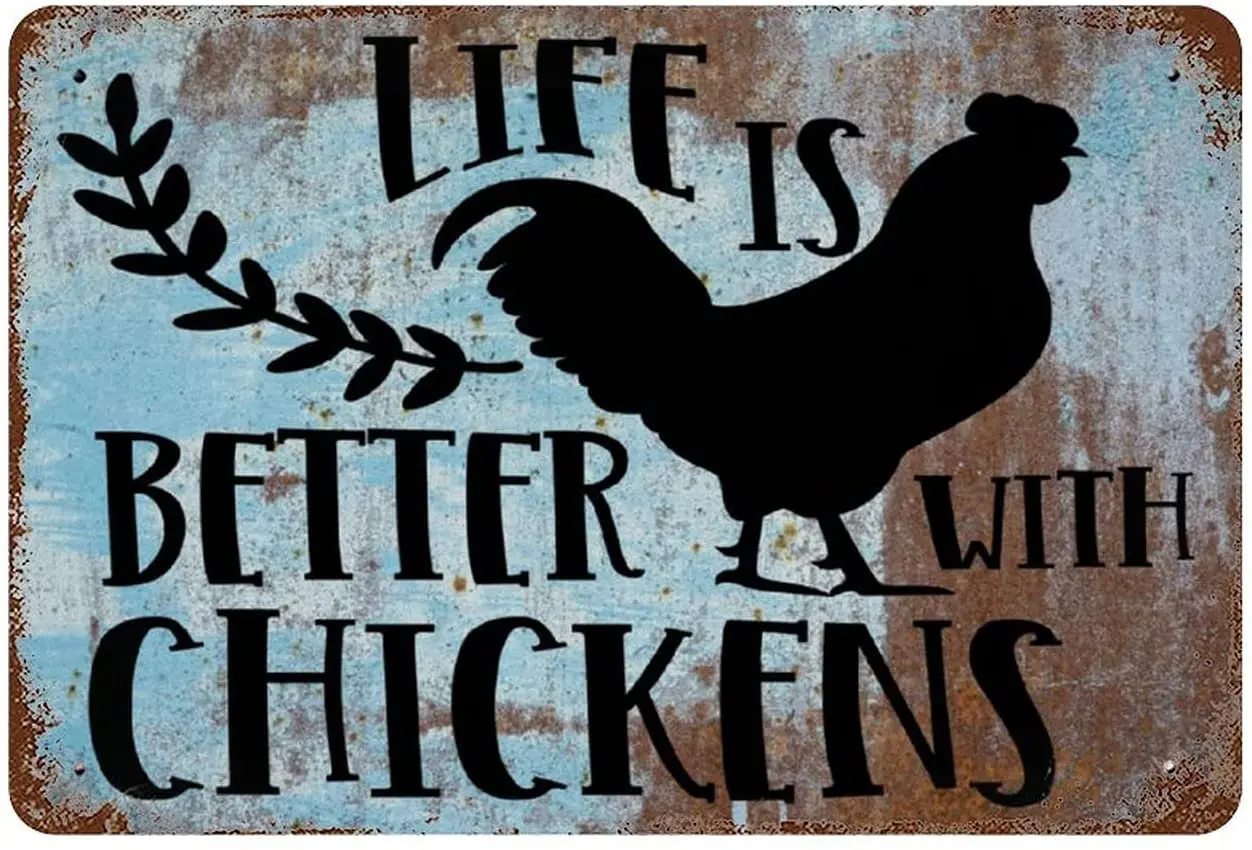 Chicken Sign Life Is Better with Chicken Vintage Metal Sign Funny Decorative Plaque Tin Sign Retro Indoor Outdoor Wall Decor
Chicken Sign Life Is Better with Chicken Vintage Metal Sign Funny Decorative Plaque Tin Sign Retro Indoor Outdoor Wall Decor