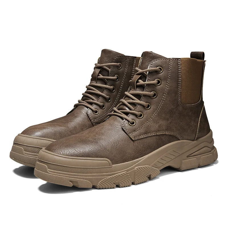 Men Martin Boots Thick Bottom Leather Lace Up Round Toe Outdoor Ankle Boots Winter Autumn Short Boots
Men Martin Boots Thick Bottom Leather Lace Up Round Toe Outdoor Ankle Boots Winter Autumn Short Boots