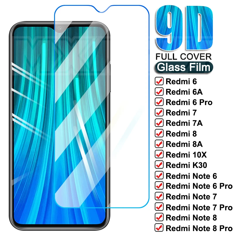 9D Защитное стекло для экрана Redmi 8 8A 7 7A 6 6A K20 K30 10X Pro Xiaomi Note 8T пленка из закаленного