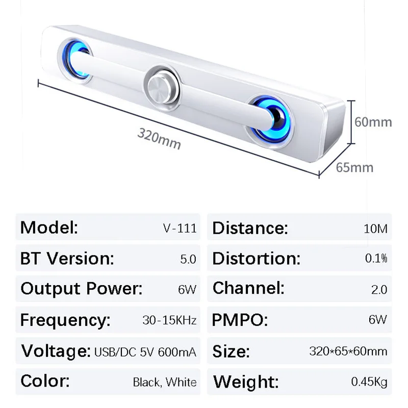 Светодиодный ная панель для ТВ Bluetooth колонки саундбар сабвуфер Система домашнего