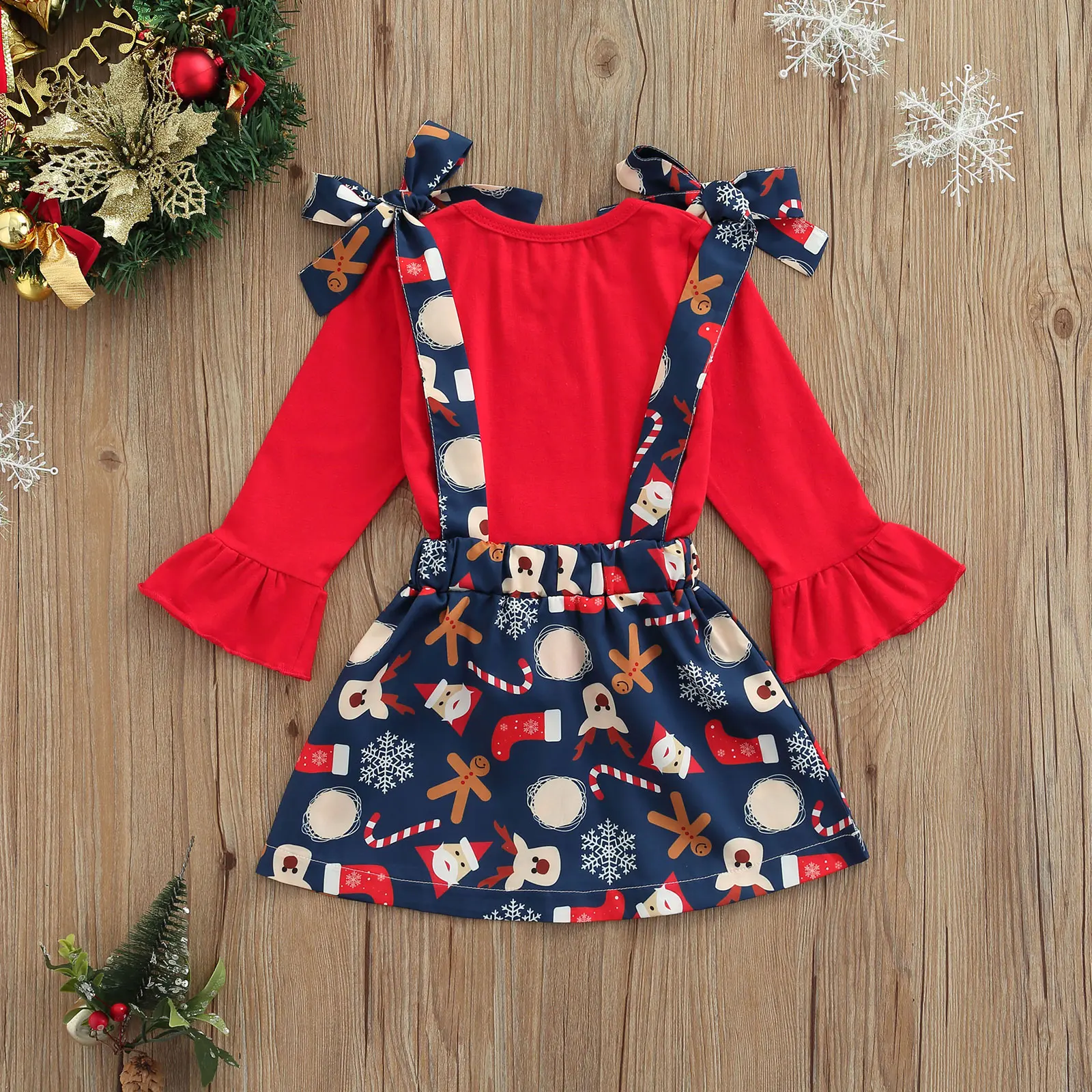 1-6 Years Full Sleeve 2 Pcs Infant Christmas Outfits, Girls Printed Flare Sleeve Round Neck Pullover + Tie-up Suspender Skirt
1-6 Years Full Sleeve 2 Pcs Infant Christmas Outfits, Girls Printed Flare Sleeve Round Neck Pullover + Tie-up Suspender Skirt