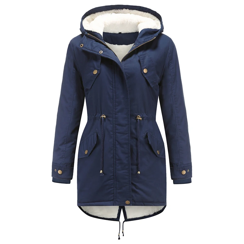 2021 Winter Fashion Thicken Plus Velvet Quilted Warm Cotton Coat Women Solid Long Sleeve Tops Lady Casual Hooded Cotton Coats
2021 Winter Fashion Thicken Plus Velvet Quilted Warm Cotton Coat Women Solid Long Sleeve Tops Lady Casual Hooded Cotton Coats
