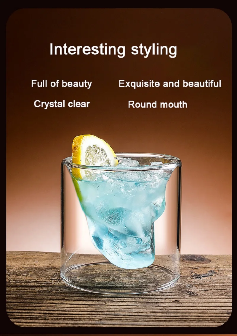 Double Crystal Transparent Coffee Cup Mug Head Home Glass Whiskey Vodka Bar Drinking Milk Cup Club Creative Personality and Tran
Double Crystal Transparent Coffee Cup Mug Head Home Glass Whiskey Vodka Bar Drinking Milk Cup Club Creative Personality and Tran