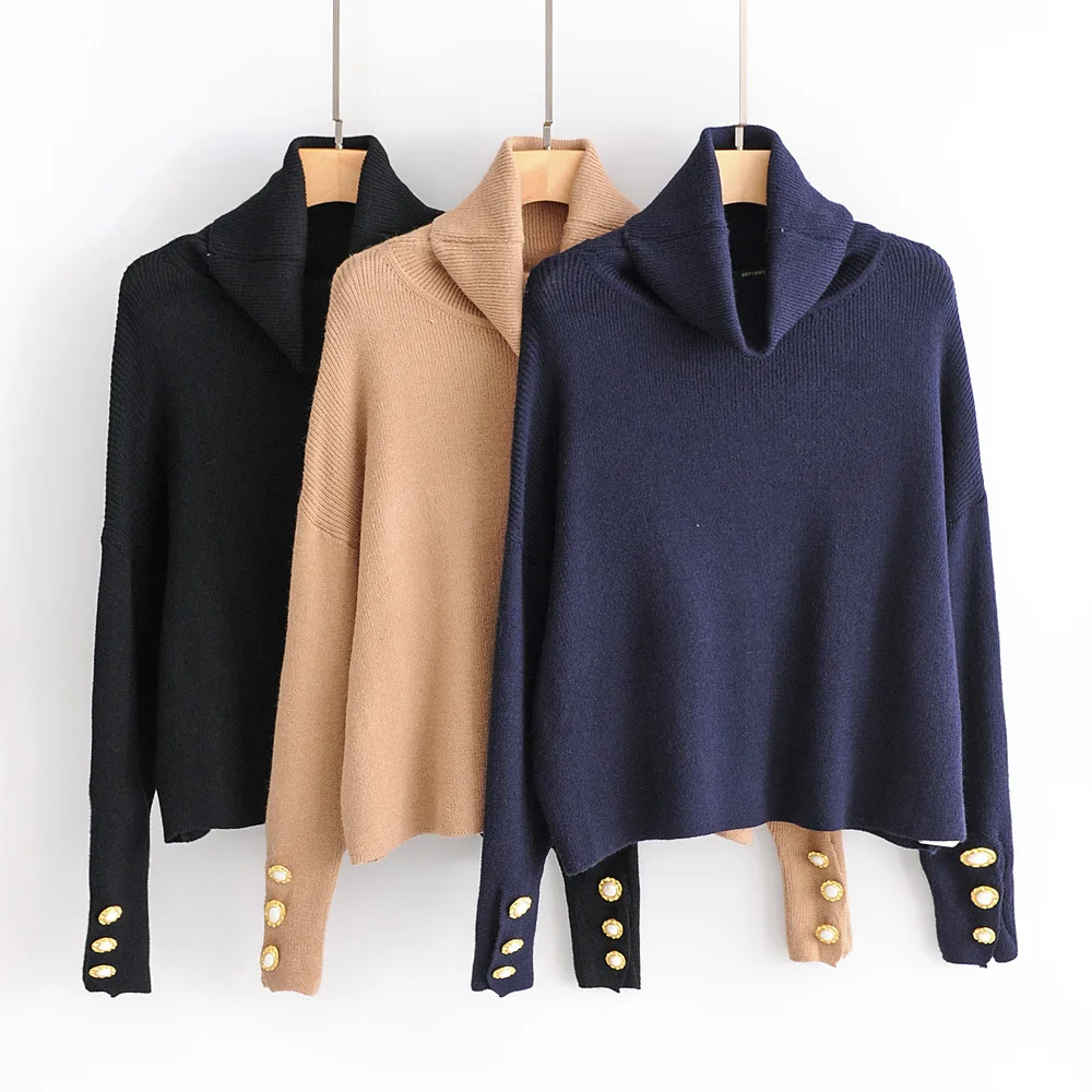 High Leader Mouth Buckle Basic Solid Knitted Loose Sweaters Oversized Buttons Long Sleeve Stretchy Pullovers Casual Chic Tops
High Leader Mouth Buckle Basic Solid Knitted Loose Sweaters Oversized Buttons Long Sleeve Stretchy Pullovers Casual Chic Tops