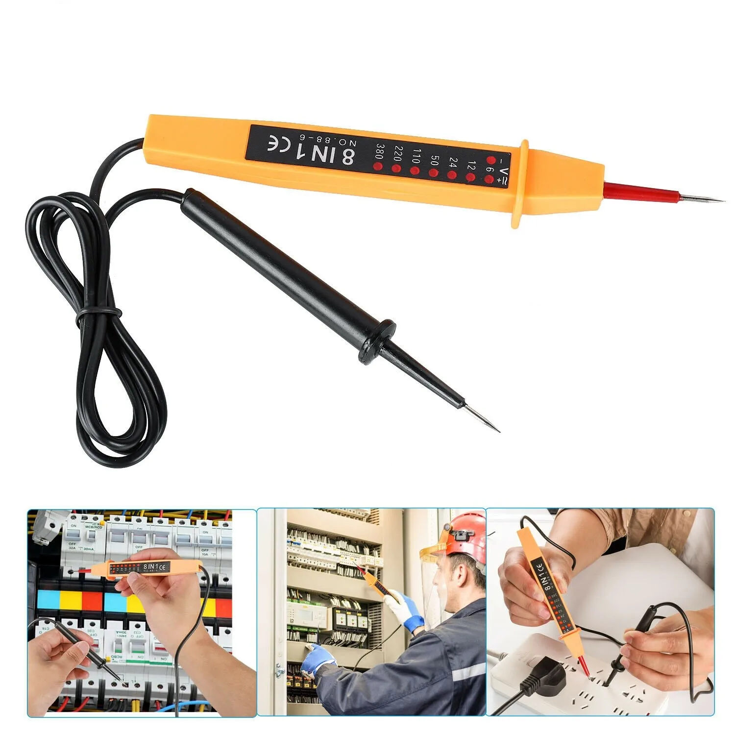 8 In 1 Tester Voltage AC DC 6-500V Auto Electrical Pen Circuit Detector Suitable For DC And AC Voltage Tester Plastic Metal
8 In 1 Tester Voltage AC DC 6-500V Auto Electrical Pen Circuit Detector Suitable For DC And AC Voltage Tester Plastic Metal
