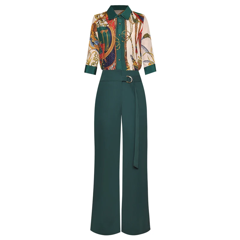 QUALITY Newest HIGH 2021 Designer Runway Suit Set Women's 3/4 Sleeve Vintage Floral Blouse Shirt pantS Set
QUALITY Newest HIGH 2021 Designer Runway Suit Set Women's 3/4 Sleeve Vintage Floral Blouse Shirt pantS Set